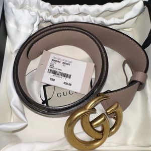 Gucci GG Marmont Belt Porcelain Rose Size 80